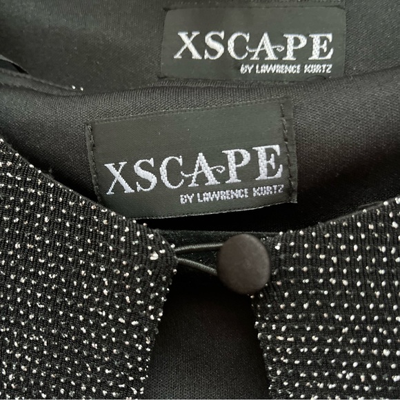 The XScape 2-piece set,black/metallic sparkles, round neck,long-sleeved jacket,S - Picture 4 of 16